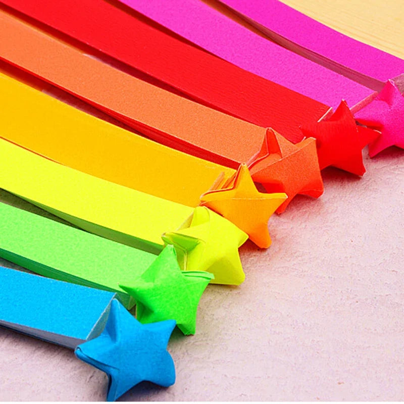 Origami Lucky Star Paper Strips Kit | DIY Folding Craft for Wish Decorations