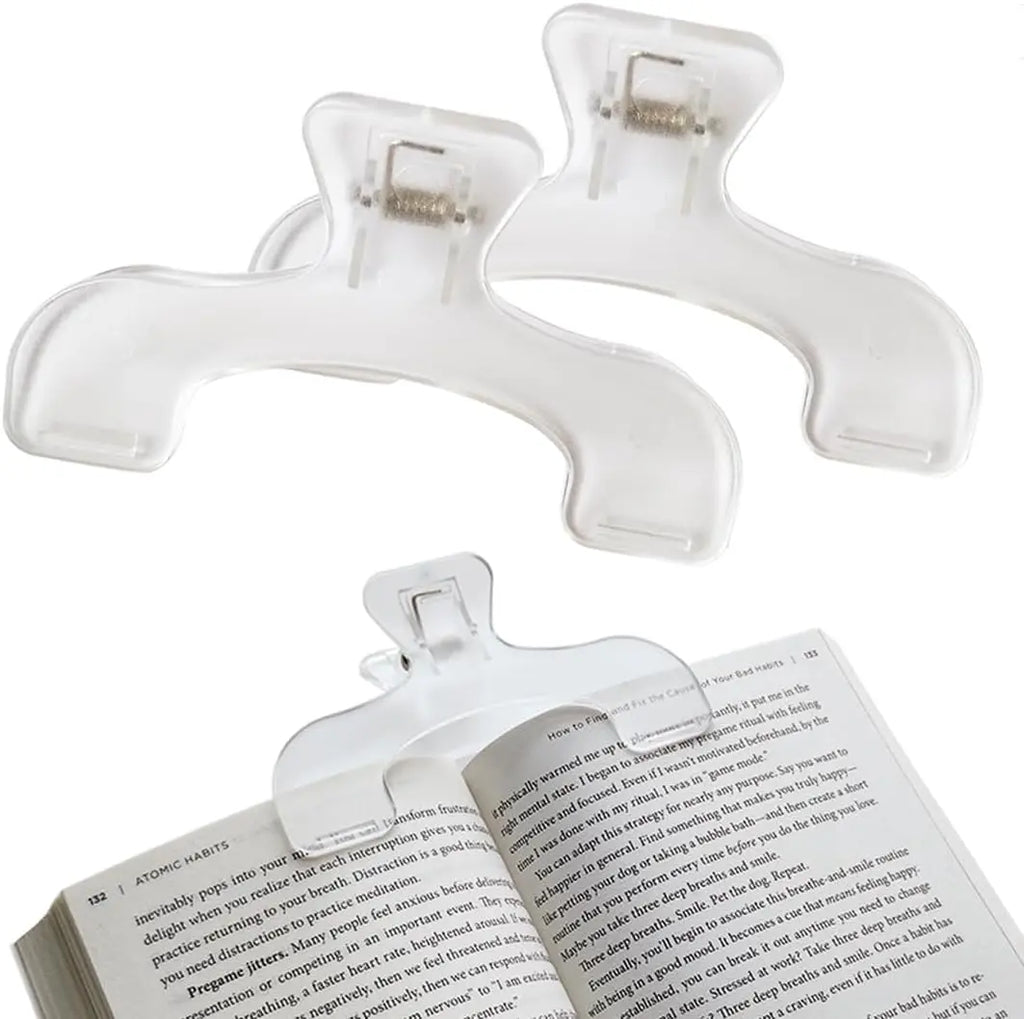 2pcs Transparent Book Page Holder for Reading, Book Opener Holder Convenient for Reading Teaching and Fixing Music Book