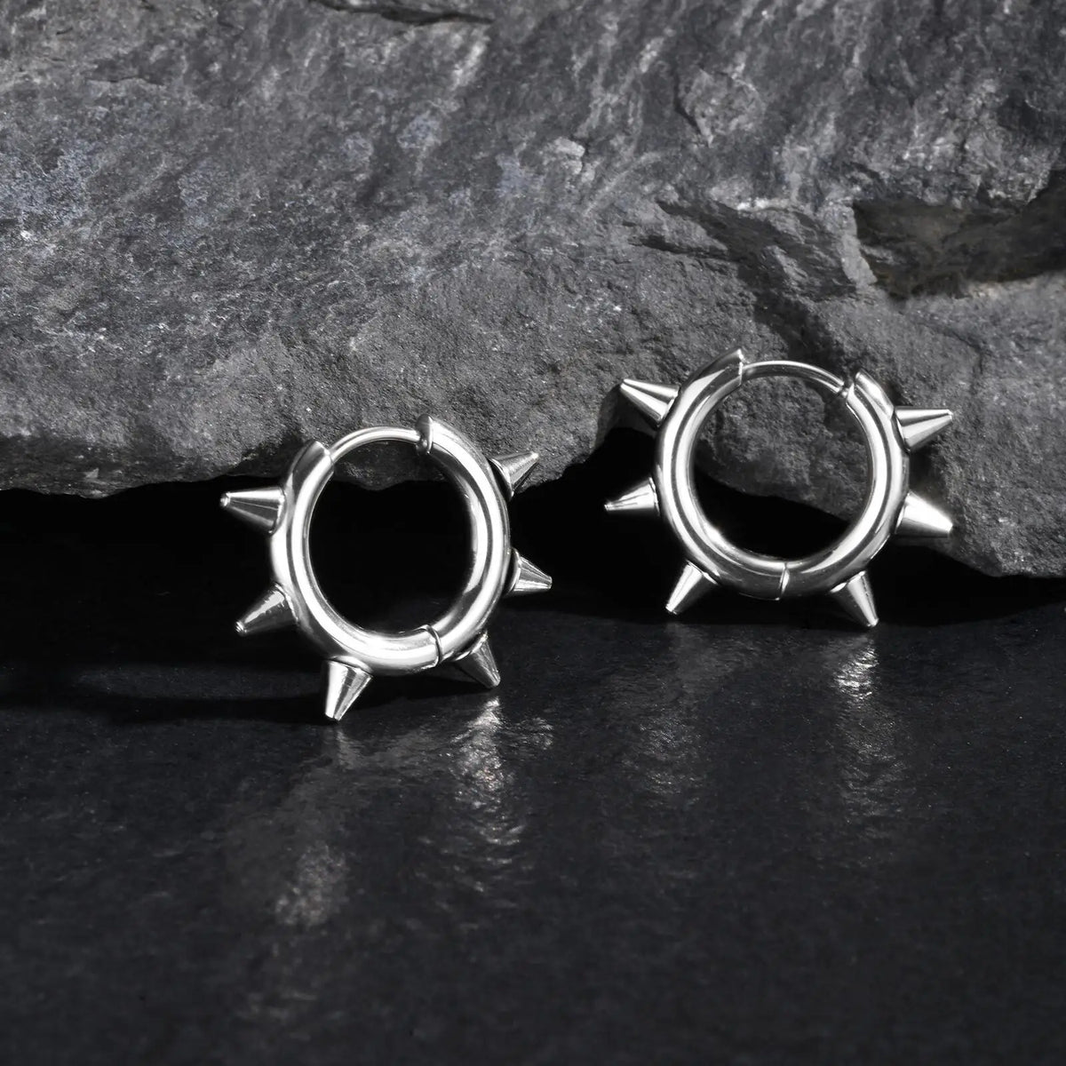 Stainless Steel Rivet Hoop Earrings for Men | Waterproof and Hypoallergenic Circle Earrings