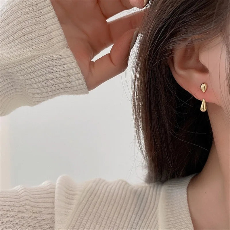 FTCY Water Drop Earrings | Irregular Geometry Claw Stud Earrings for Women