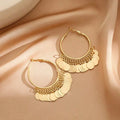Geometric Disc Charm Earrings | Fashion Hoop Earrings for Women