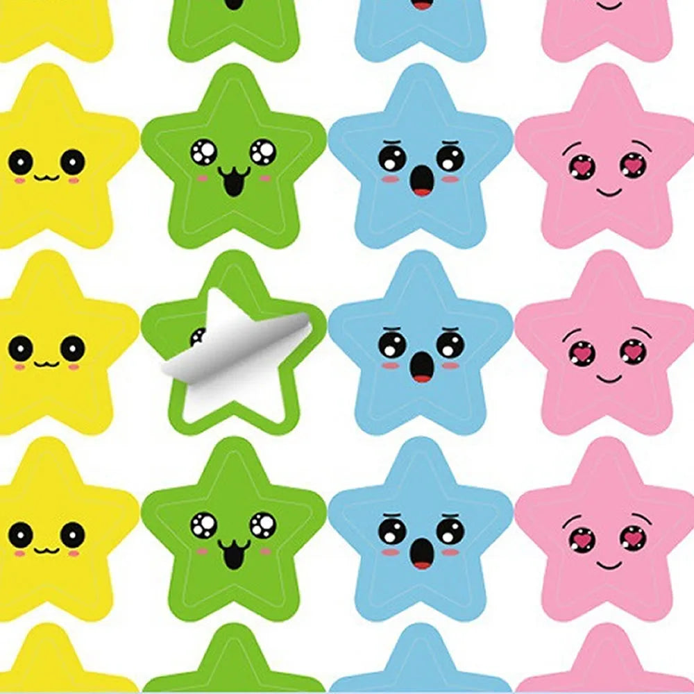 Happy Face Star Sticker Pack | Reward Stickers for Kids, DIY Craft Decorations