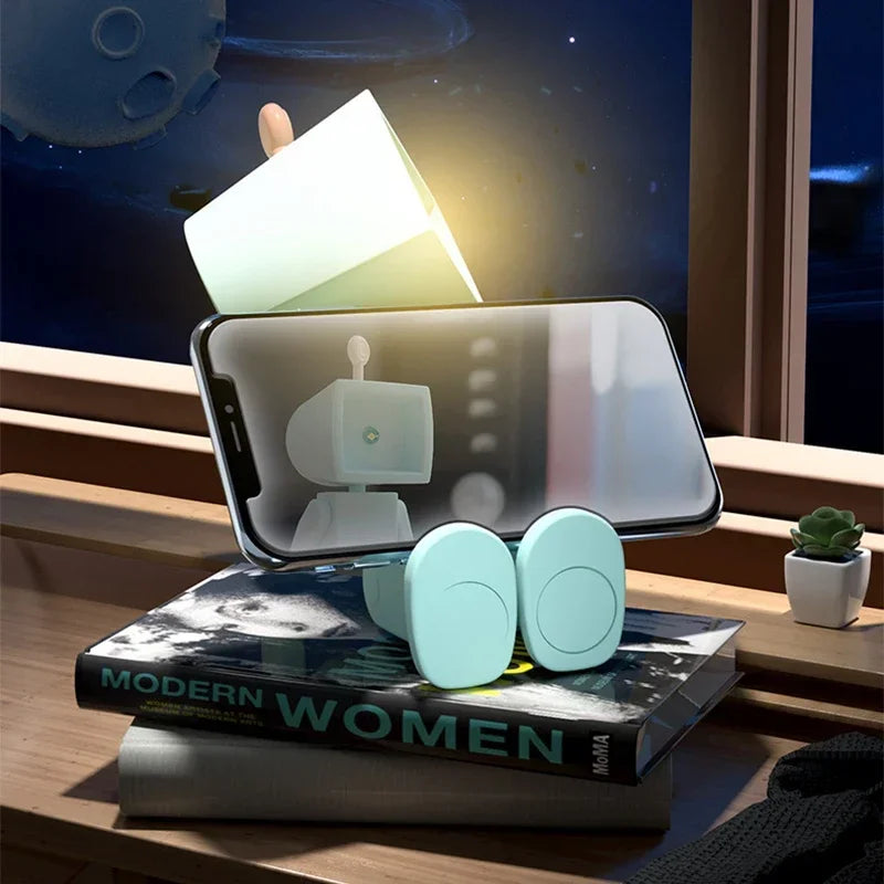 Creative Astronaut Magnetic Night Light | LED Mini Square Robot Desk Lamp