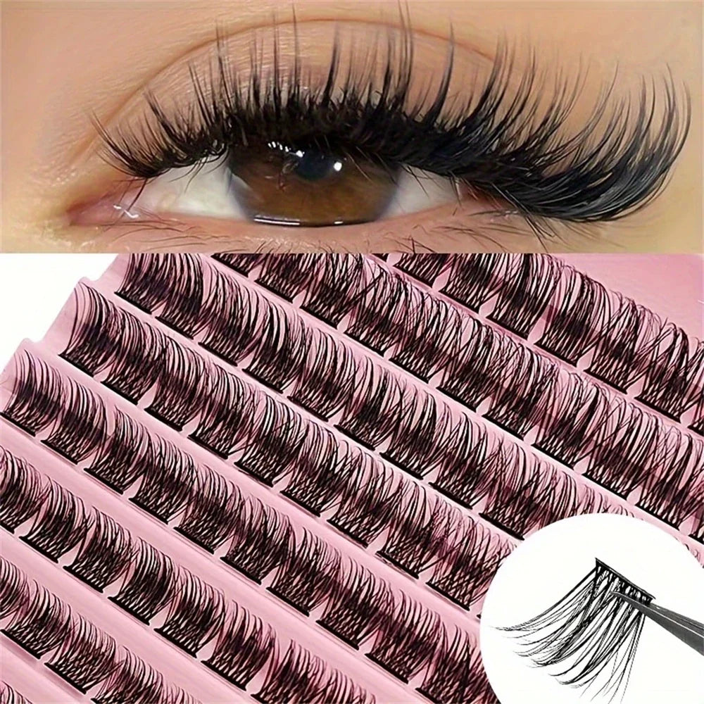120 Pieces of Natural Appearance D Curling Mascara Clusters (8-16 mm), Mascara Extension Kit