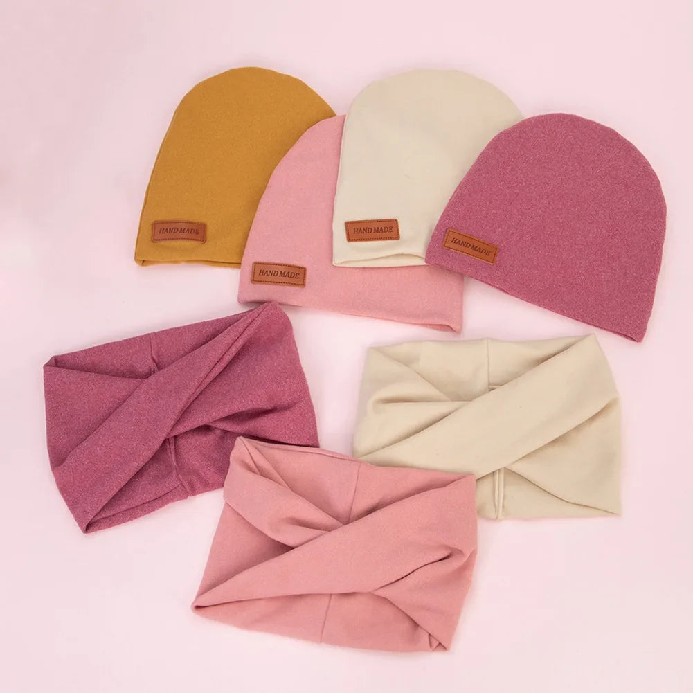 Soft Baby Turban Hat and Scarf Set | Faux Cashmere Winter Headwear for Newborns and Kids