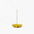 Gold Lotus Incense Burner | Metal Incense Holder with Detachable Ash Catcher
