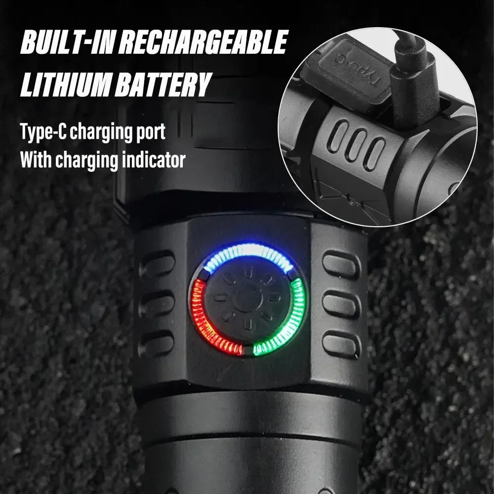 P50 LED Rechargeable Flashlight | 1600 Lumen Zoomable Torch