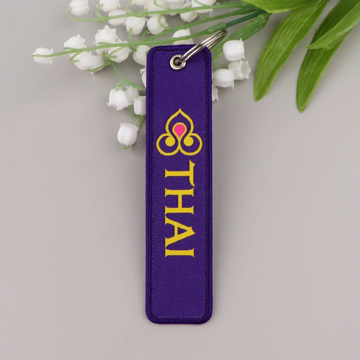 Aviation Sign Embroidery Key Fob | Motorcycle Keychain and Gift Accessory