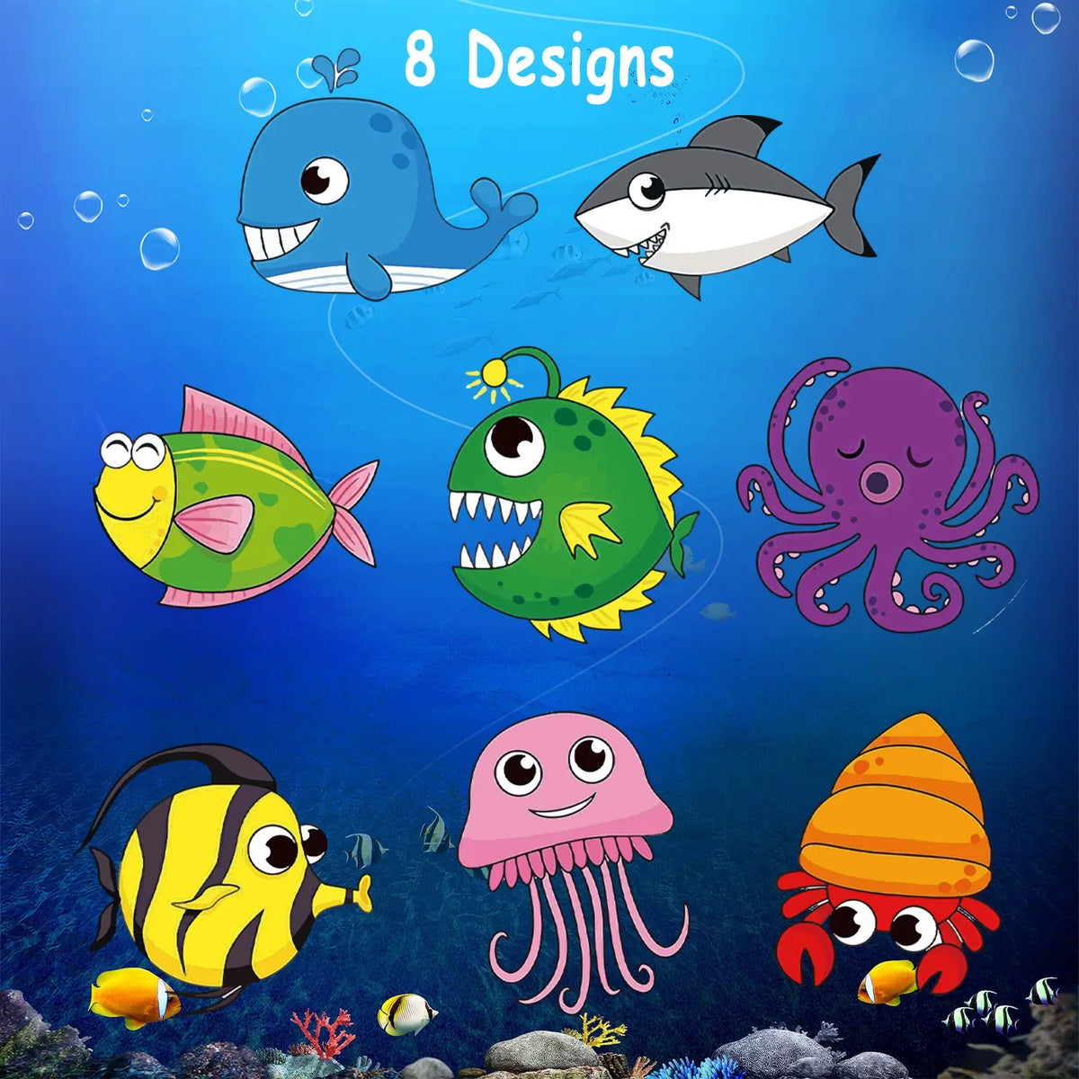 500 Cute Sea Animal Stickers for Kids Reward Labels | Encouragement Sticker Roll