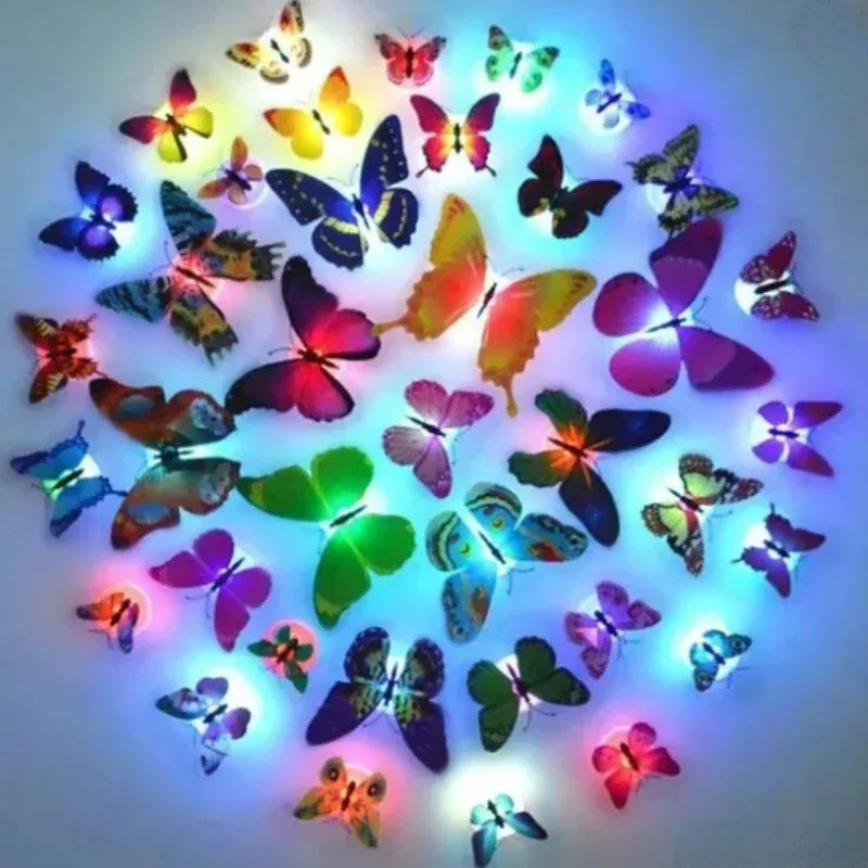 Colorful LED Butterfly Night Light | Novelty Home Decor with Battery Power