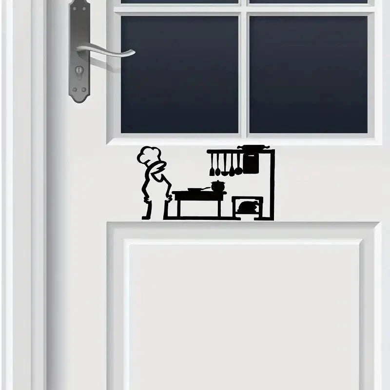 La Linea Minimalist Line Art Door Sticker | Home Decoration