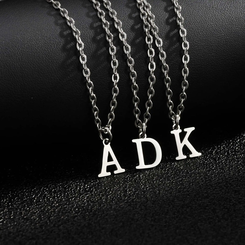 26 Letters A-Z Initial Pendant Necklaces for Women,Alphabet Pendant Rolo Chain Necklace,Simple Fashion Collar Jewelry Gift