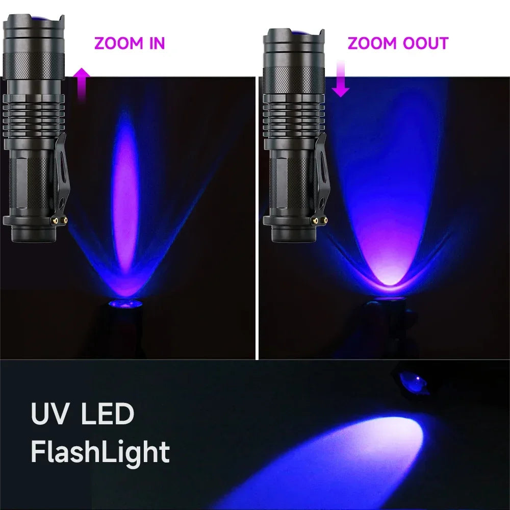 UV LED Flashlight 395nm Blacklight | Portable Pet Urine Detector & Scorpion Finder