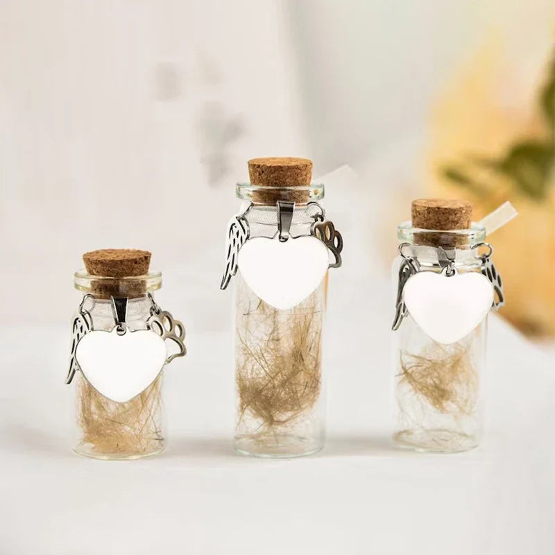 Pet Memorial Bottle for Pet Hair | Keepsake Urn with Silver Accessories