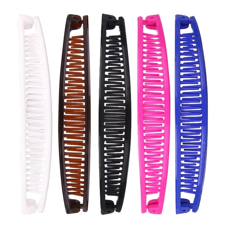 Solid Color Ponytail Hoder Hair Clamp Banana Hair Clips Women Hair Claw Barrettes Hairpins Fashion Styling Accessories for Girl