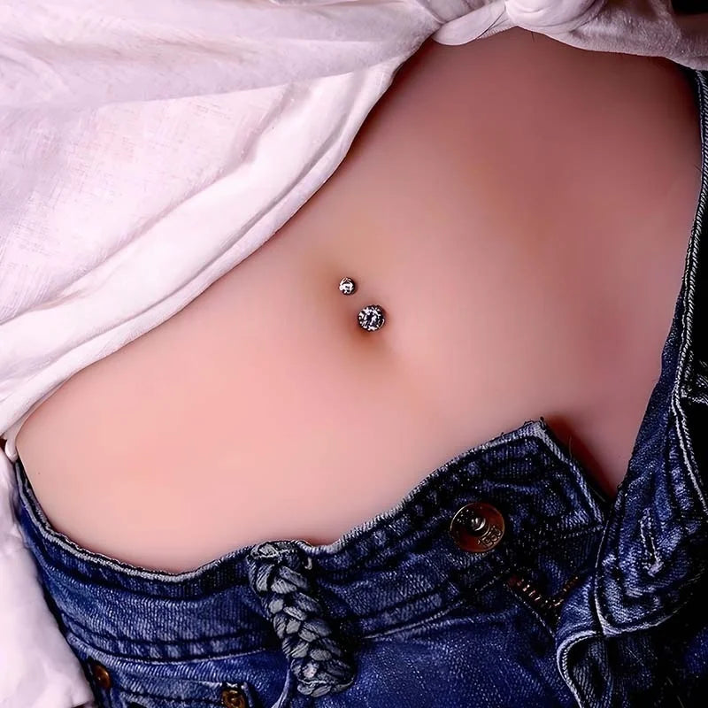 ASTM F136 Titanium Internally Threaded Navel Rings 10mm 12mm with round CZ Belly Button Rings Belly For Women Piercing Jewelry