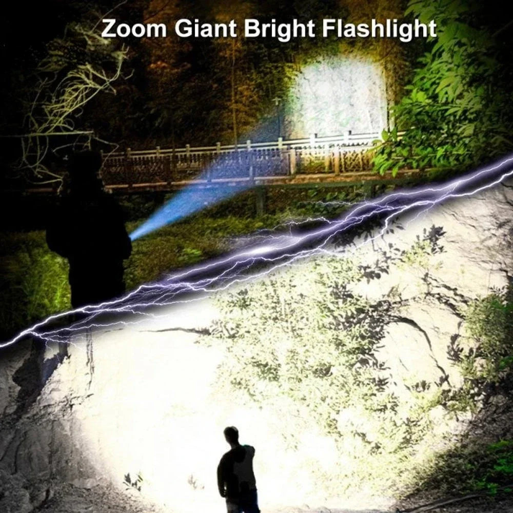 USB Rechargeable LED Flashlight | High Power Zoomable Torch for Camping and Emergencies