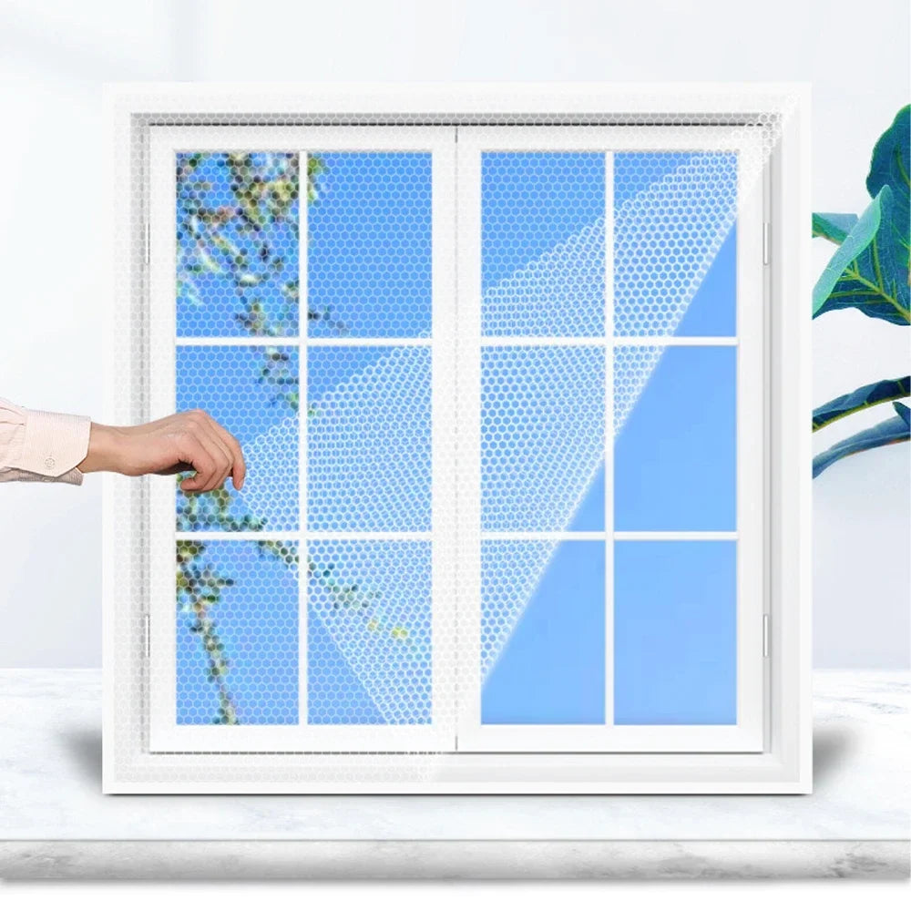 Self-Adhesive Mosquito Window Screen Curtain | DIY Insect Net for Doors and Windows