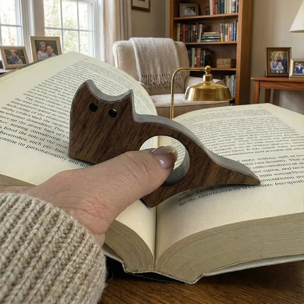 Wooden Pet Cat Dog Reading Bookmark Bookmarks Rings School Supplies Student Pages Guide Marker Marking Sign Book Page Holder