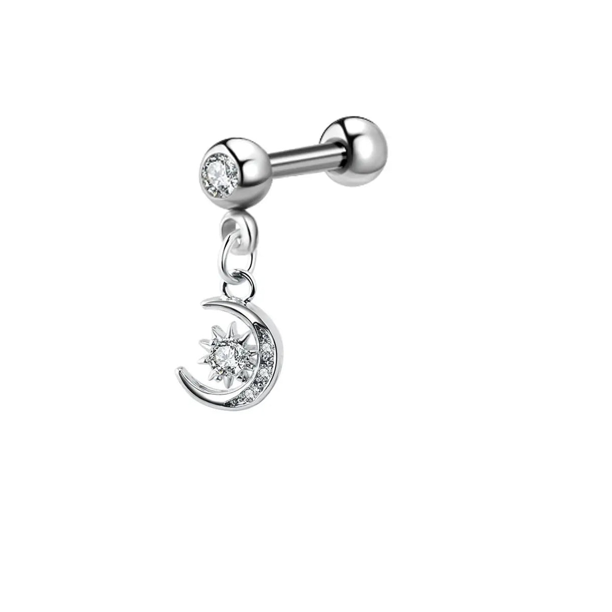 Moon Star Cartilage Earring Set | Cute Tragus Helix Daith Jewelry