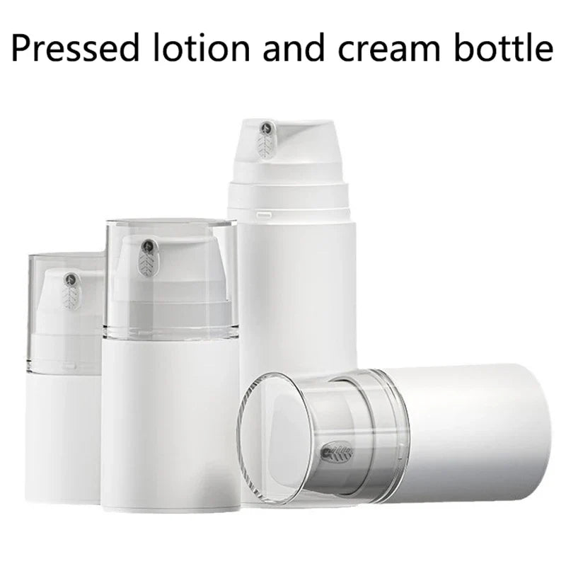 Portable Travel Airless Pump Jar | Leak Proof Refillable Cosmetic Bottle