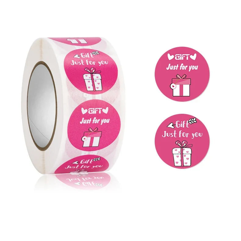 1 Inch Pink Thank You Sticker Labels | Small Business Package Seals