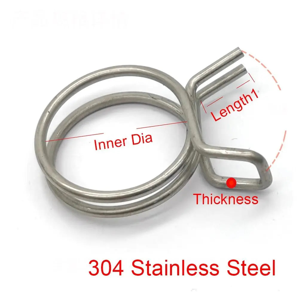 10Pcs Stainless Steel Tube Spring Hose Clamps Kit | Multi-Size Fuel Line Clips