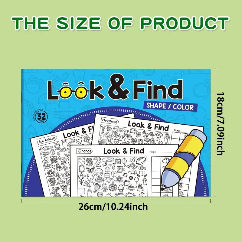 Look and Find Shape and Color Workbook | Kids Drawing and Activity Notebook