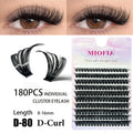 MIOFIA DIY Eyelash Clusters Fluffy Natural Anime Lashes 8-14mm Mixed Length Large capacity 3D Russian Volume Eyelash Extension