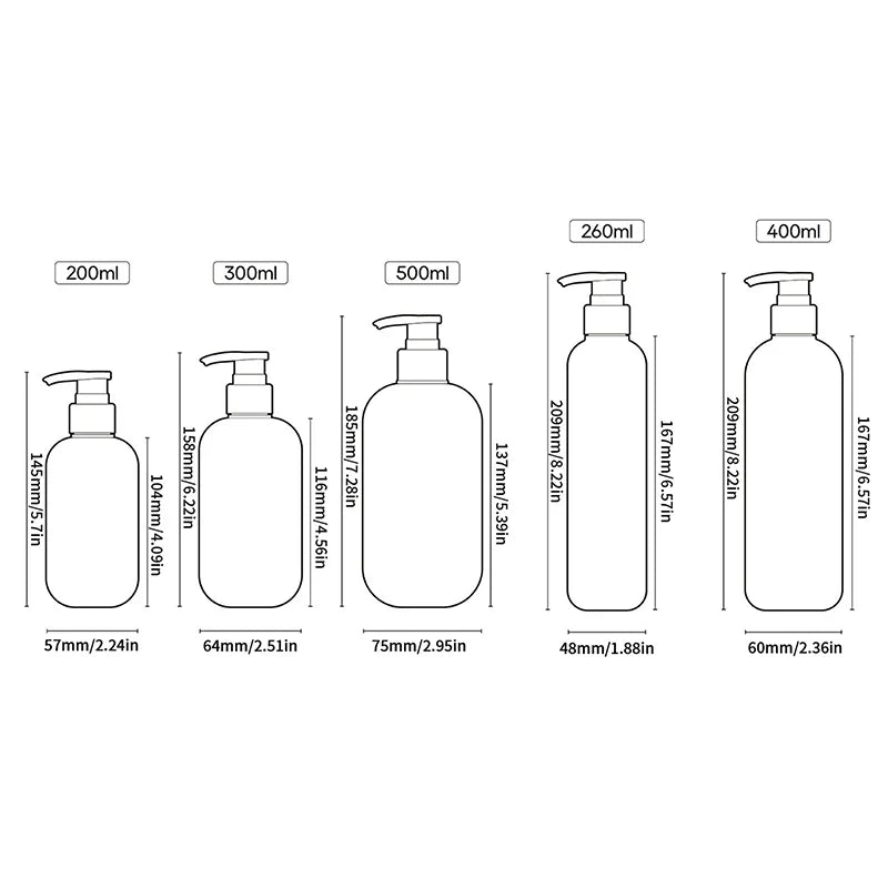 Refillable Foaming Soap Dispenser | Rustproof Plastic Shampoo and Shower Bottle for Kitchen and Bathroom