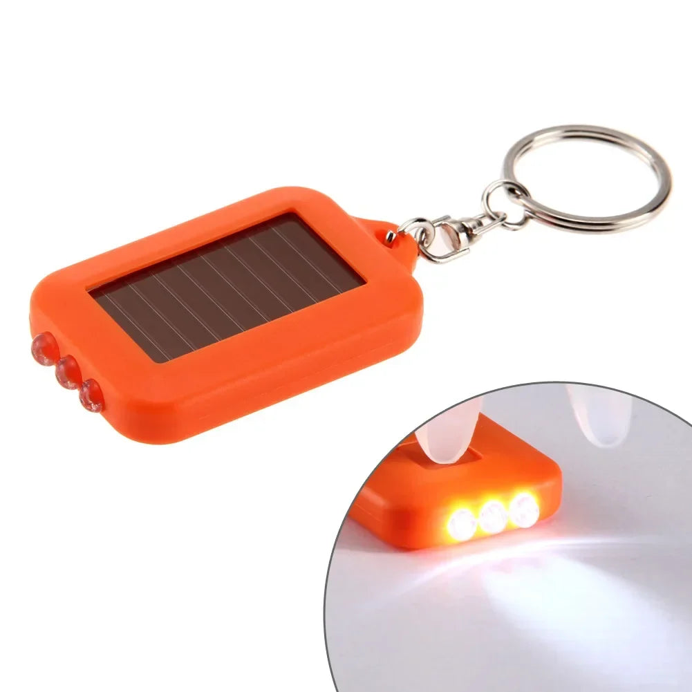 Portable LED Keychain Solar Flashlight | Mini Self-Defense Torch for Outdoor Hiking