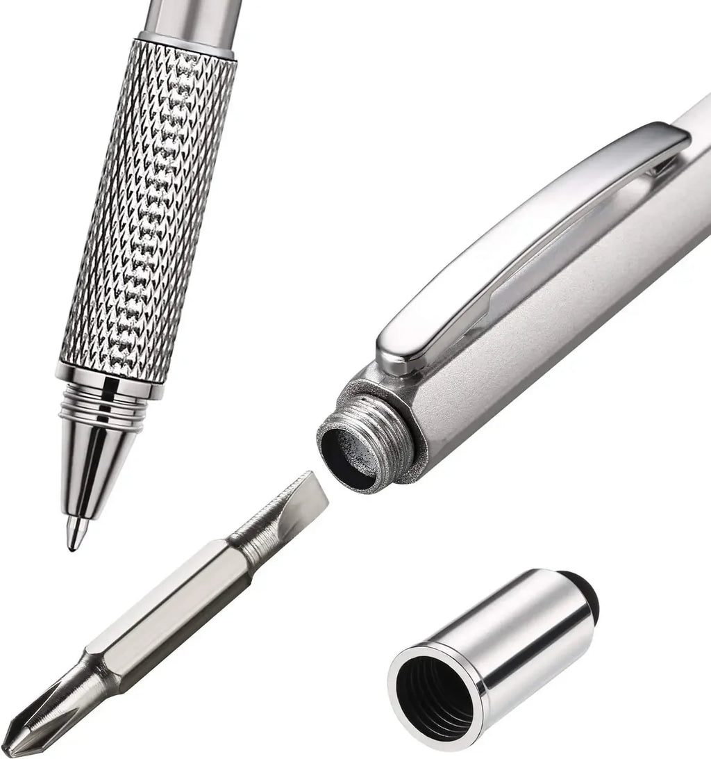 7 in 1 Multifunction Ballpoint Pen | EDC Hand Tool with Ruler Screwdriver Stylus Level