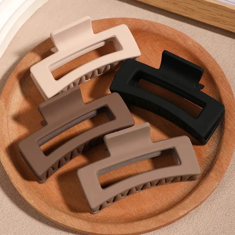 4pcs matte acrylic anti-slip shark clips | women’s hairpins | set of hair accessories suitable for everyday hairstyles.