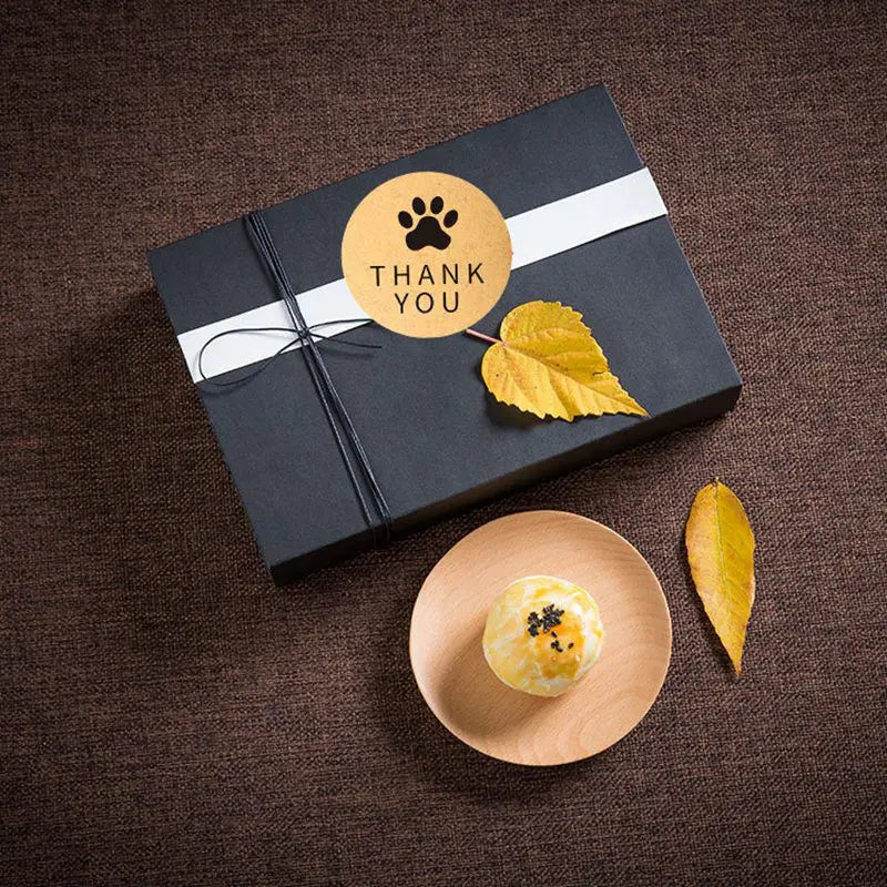 1 Inch Gold Foil Paw Thank You Stickers | Cute Business Supplies
