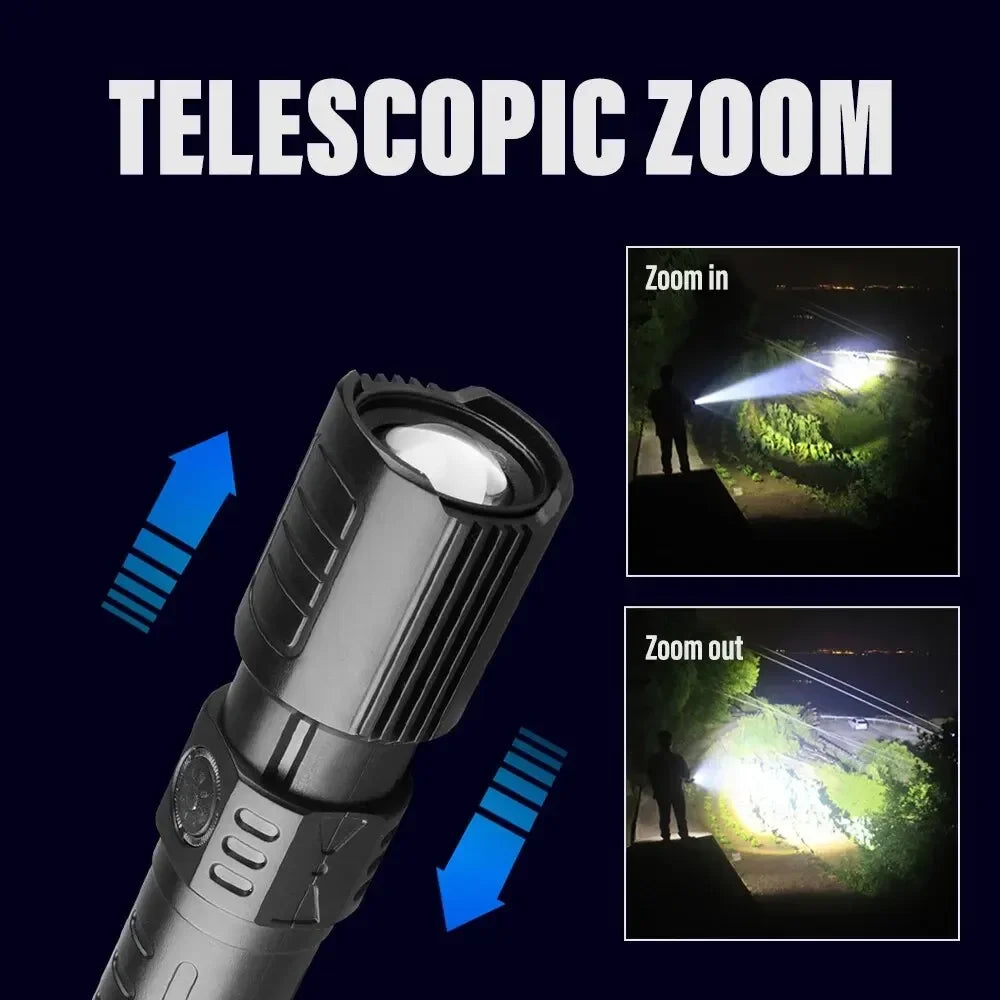 P50 LED Rechargeable Flashlight | 1600 Lumen Zoomable Torch