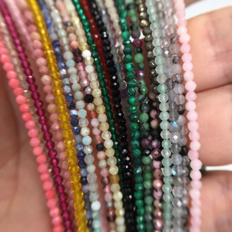 Faceted Gemstone Beaded Necklace and Bracelet Set | Natural Crystal Choker Jewelry for Men and Women