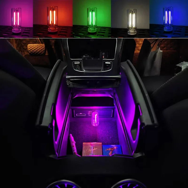Touch Dimmable USB Night Light | Portable LED Filament Lamp for Car and Bedroom