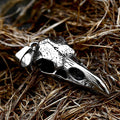 Viking Crow Skull Pendant Necklace | Stainless Steel Punk Jewelry for Men and Women