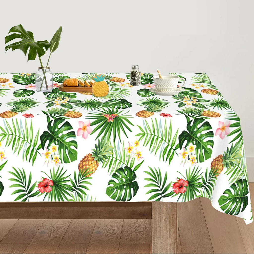 Tropical Hawaiian Party Tablecloth and Candy Bags Set | Flamingo Summer Decor