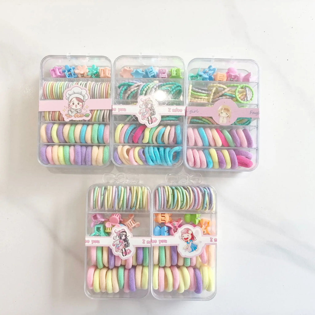 A large quantity of children's cute hair accessory set. Children's hair accessory combination set