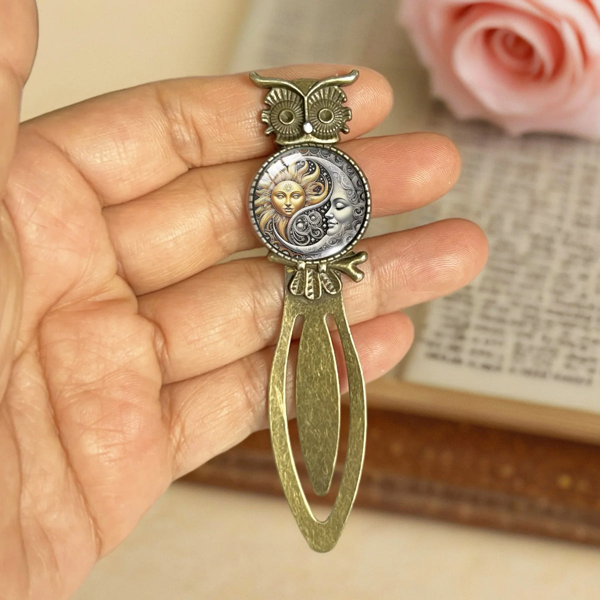 1/3Pcs Metal Bookmarks, Vintage Sun Moon Celestial Pattern Book Markers Page Clips, Reading Accessories Gift for Book Lovers