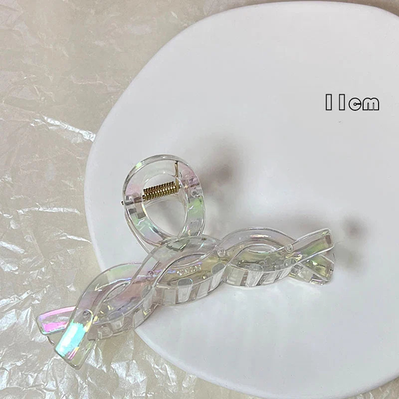 Women Hair Claw Korean Style Transparent Plastic Headband Hairpins Ponytail Claw Clip Crab Hair Accessories Headwear