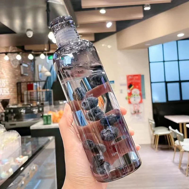 Hydration Time Water Bottle with Time Scale | Portable Sports Water Container