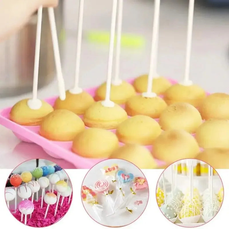 50 Pack Clear Acrylic Lollipop Sticks | Reusable Candy and Baking Sticks