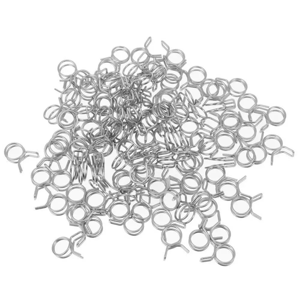 10Pcs Stainless Steel Tube Spring Hose Clamps Kit | Multi-Size Fuel Line Clips