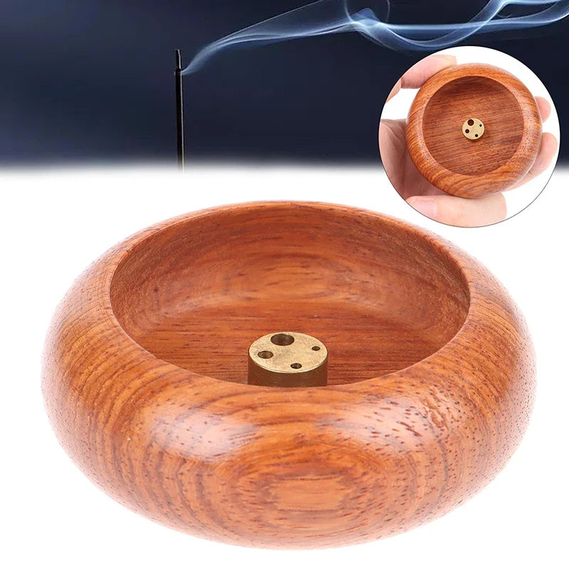 Rosewood Incense Burner Stick Holder | Bowl Shape Censer for Home Decor