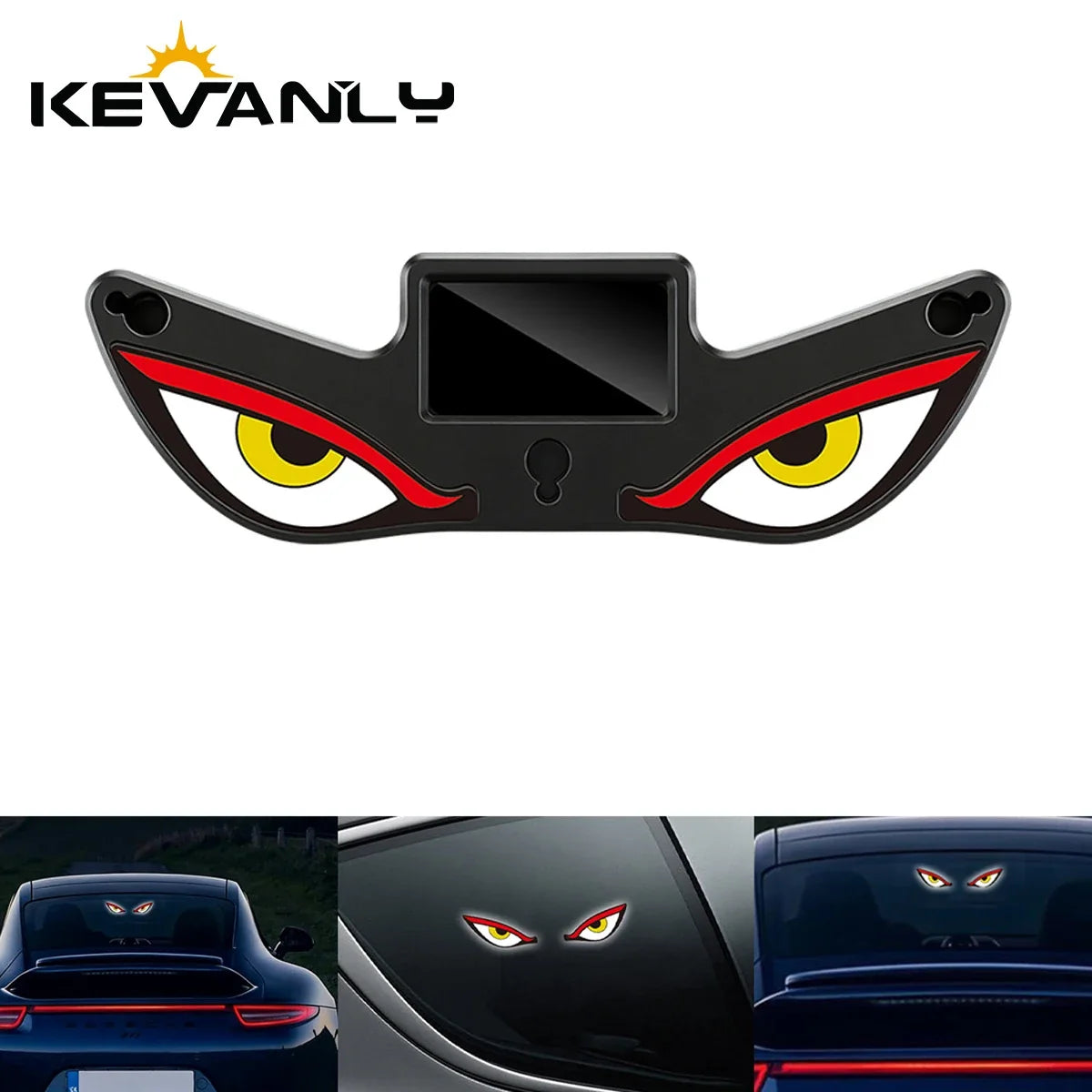 Solar Devil’s Eye Car Window Light | USB-C Rechargeable Flashing Warning Lamp