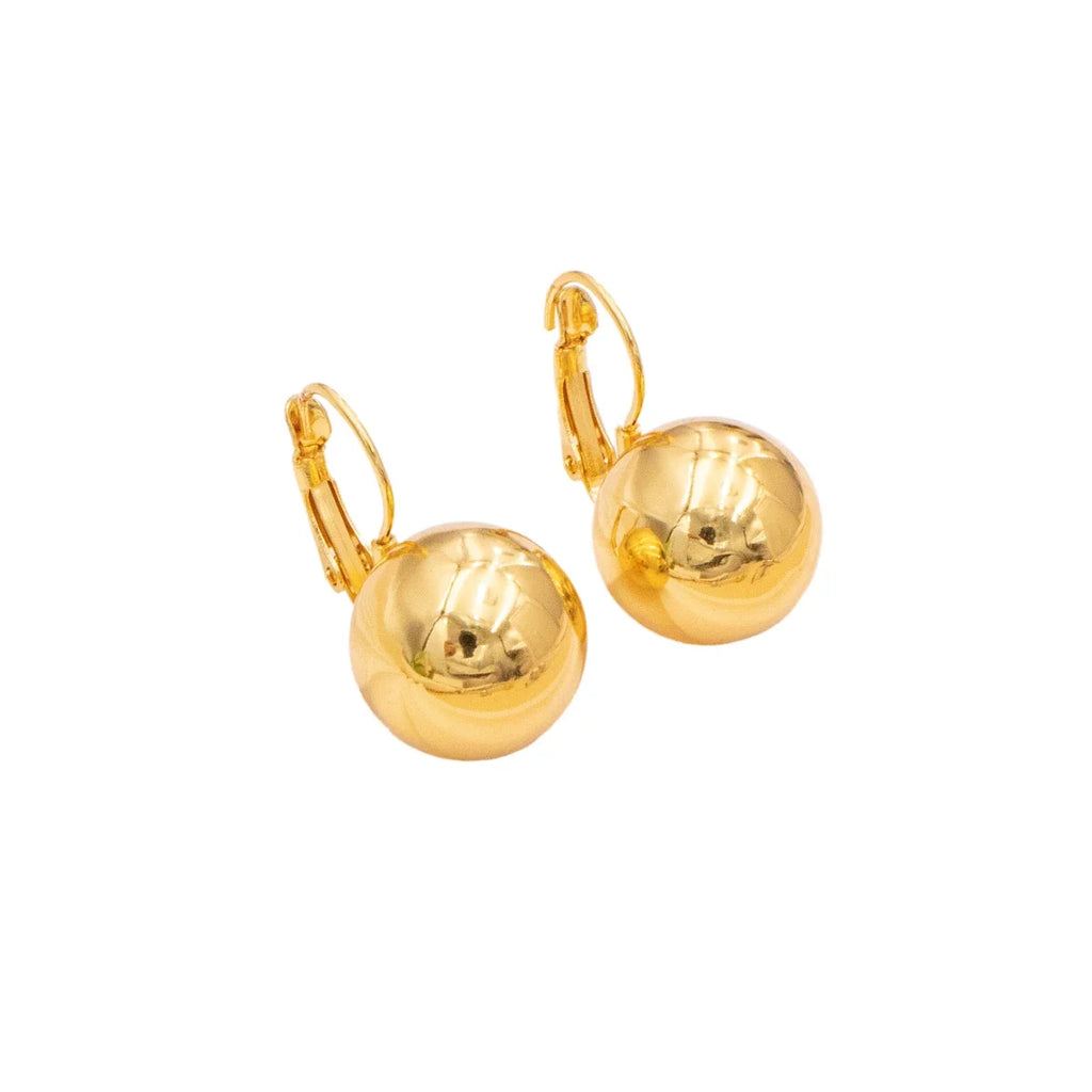 Round Ball Drop Earrings Hollow Stainless Steel Hoop Earrings Smooth Metal Ears Piercing Jewelry Party Girls Female Gift