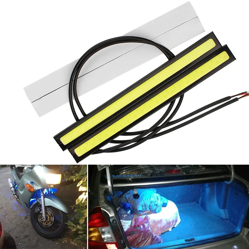 IP67 Waterproof LED Strip Light | 17cm COB Chipset & 3M Adhesive Mounting for Fog/DRL