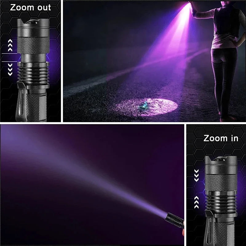 UV LED Flashlight | Ultraviolet 395nm Inspection Lamp for Pet Urine Detection